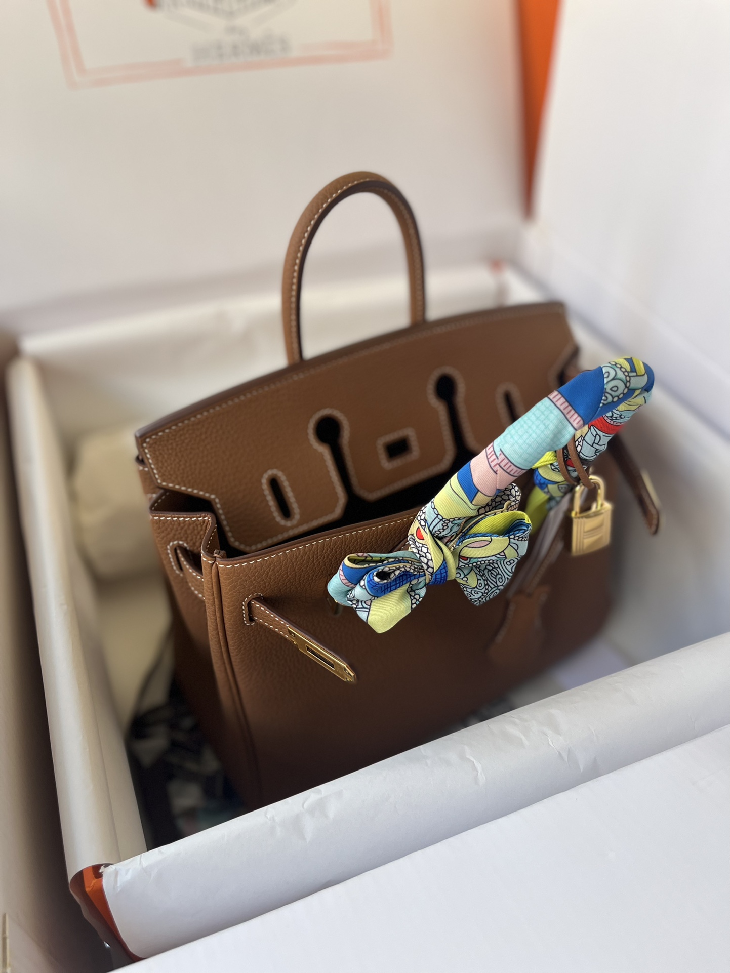 에르메스 버킨25 골드브라운 금장 토고가죽